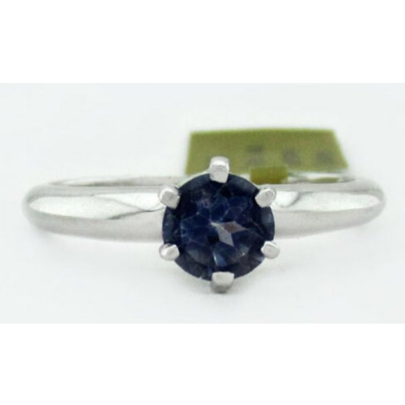 Mystic Topaz 0.78 Cts Solitaire Ring 14k White Gold